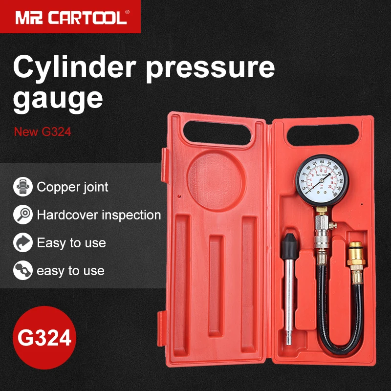 MR CARTOOL G324 0-300psi компрессионный двигатель цилиндр тестер бензиновый манометр