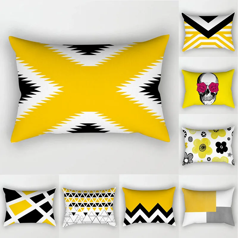 

Decorative Pillow Cover Yellow Geometry Cushion Cover 30x50 Polyester Nordic Cushions Throw Pillows Home Decor Pillowcase