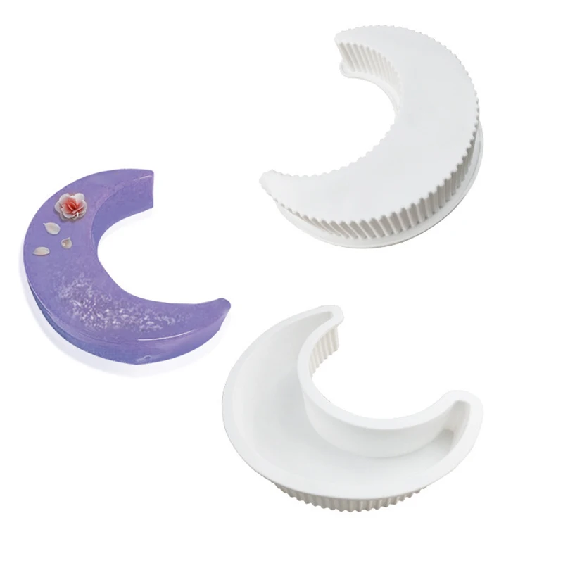 

Silicone Crescent Epoxy Resin Mold Moon Design Home Decoration Mold for Pastry Pottery Ceramic Concrete Para Cake DIY Tool