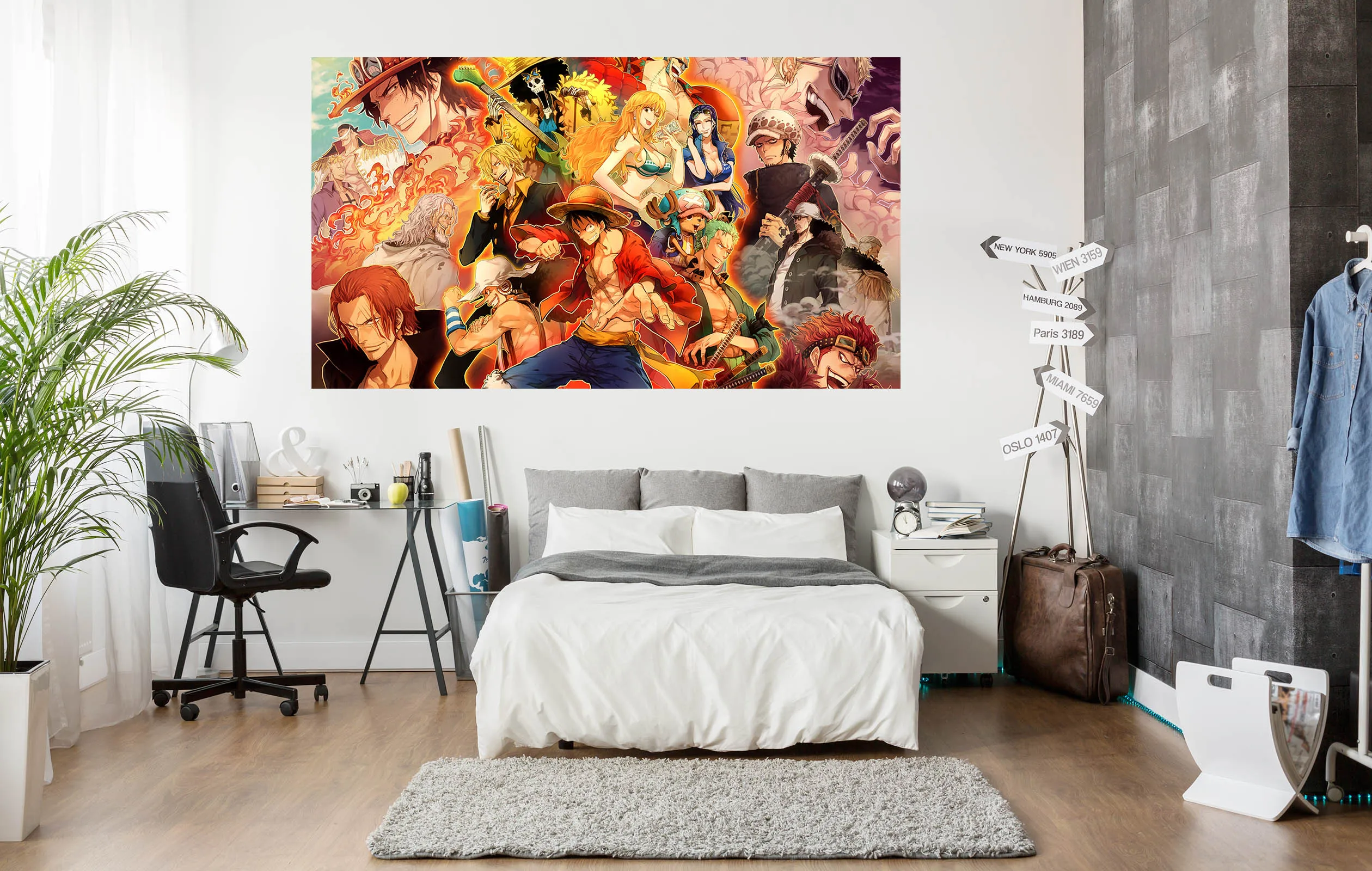 [Самоклеющиеся] 3D One Piece 263 Японские Аниме настенные наклейки AJ обои для