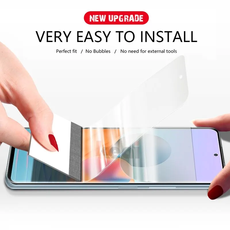 

EAOR 2pcs Curved Hydrogel Film for Xiaomi Redmi Note 10 9 8 Pro K30 K40 Pro Redmi 9 9A 10X Pro Full Coverage Screen Protector