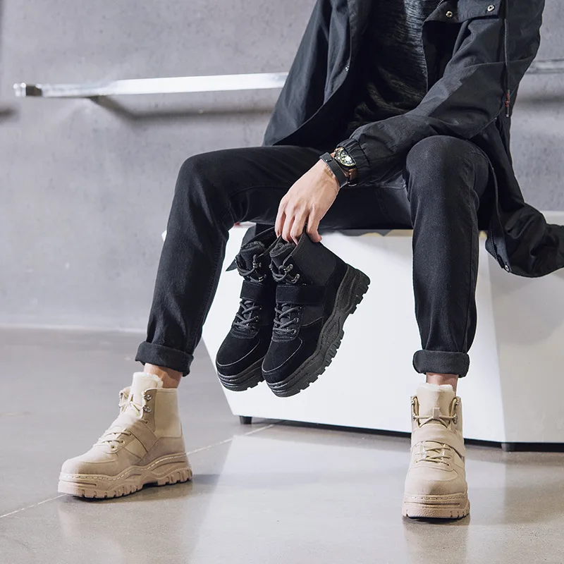 Ботинки martin сезон осень-зима утолщенные высокие хипстерские ботинки для мужчин и