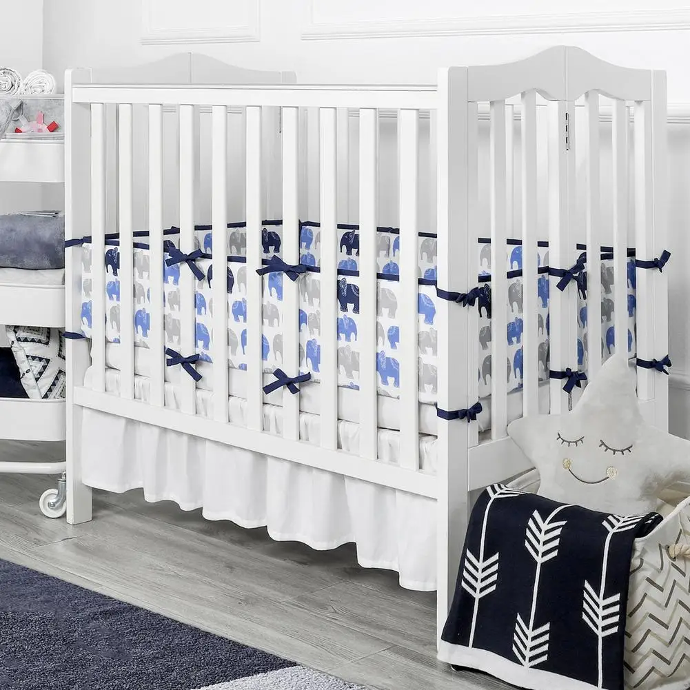 

Дышащий бампер для детской кроватки, мягкая защитная подкладка для кровати, моющаяся Подушка для новорожденных, защита от падения, для дете...