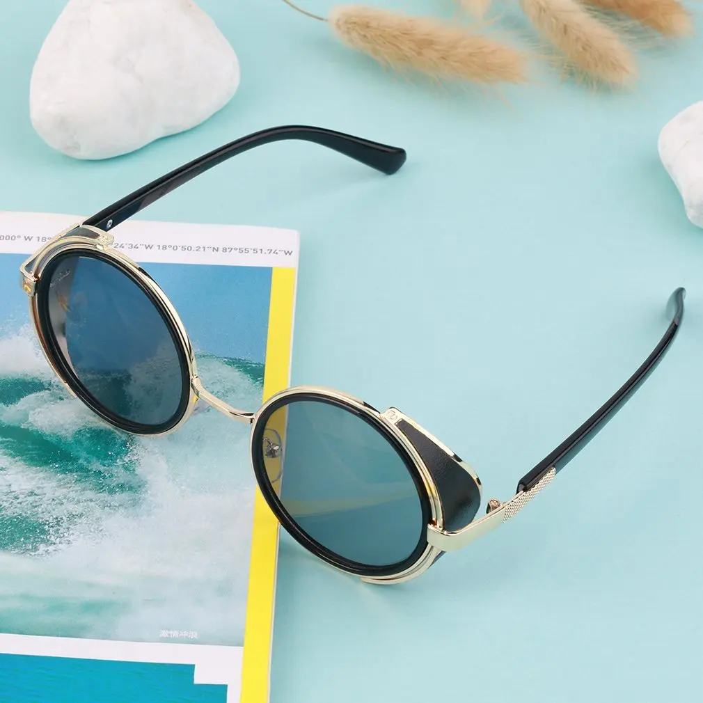 Солнцезащитные очки в стиле стимпанк круглые винтажном удобные портативные для