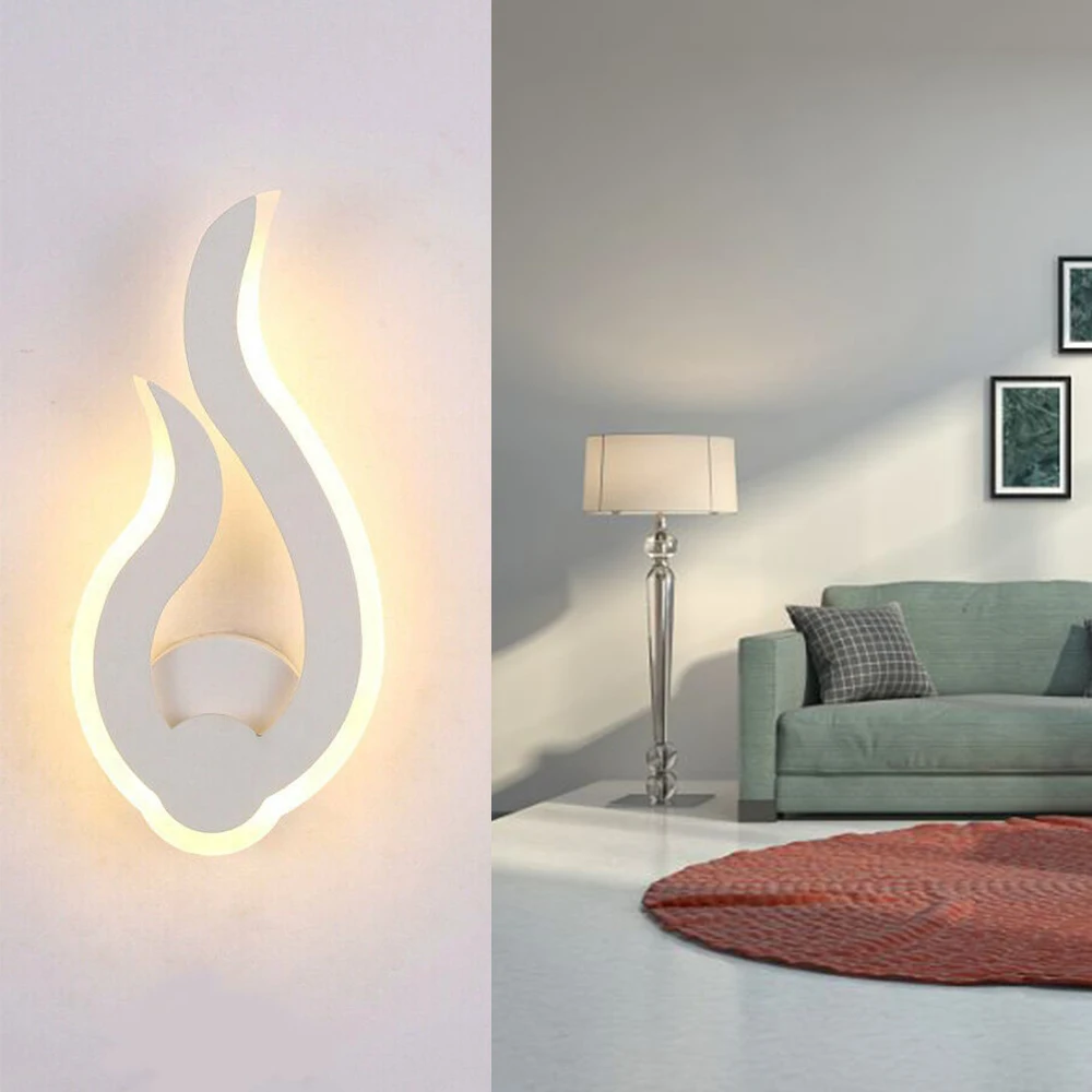 Современная светодиодная настенная лампа с пламенем комнатное освещение