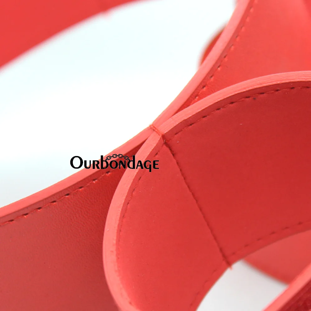 Ourbondage 2 цвета из искусственной кожи волшебная лента фетиш ноги открытые БДСМ