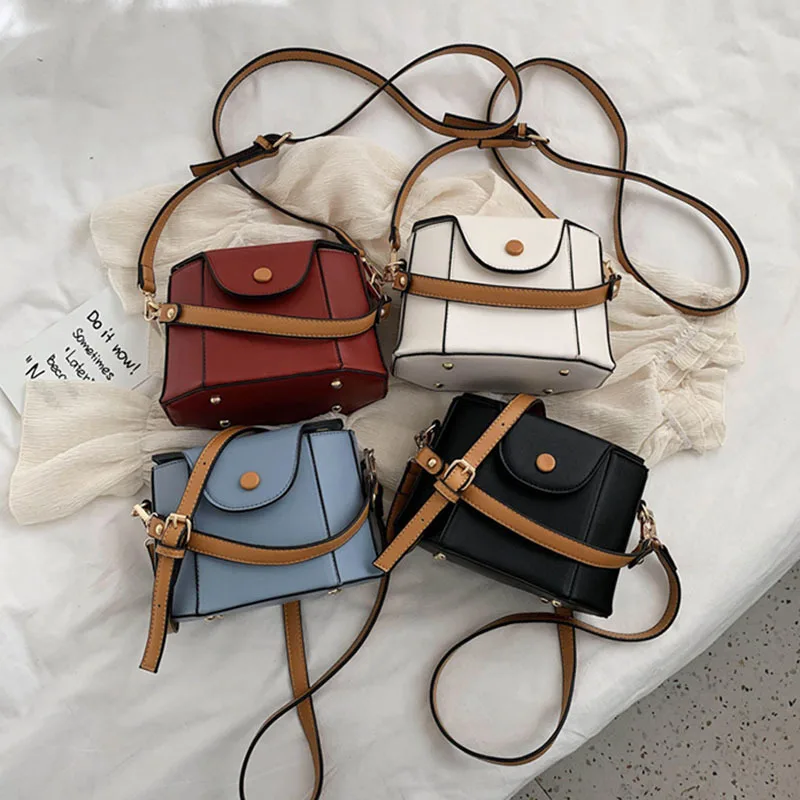 

[EAM] Women Spring New Qiality PU Leather Flap Handbag Personality All-match Crossbody Shoulder Bag Fashion Tide 2021 18A2061