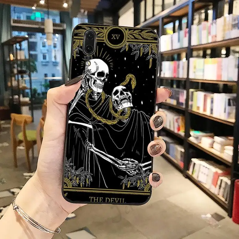 

skull Mystery Tarot art luxury high quality Phone Case For Huawei honor Mate P 10 20 30 40 Pro 10i 9 10 20 8 x Lite