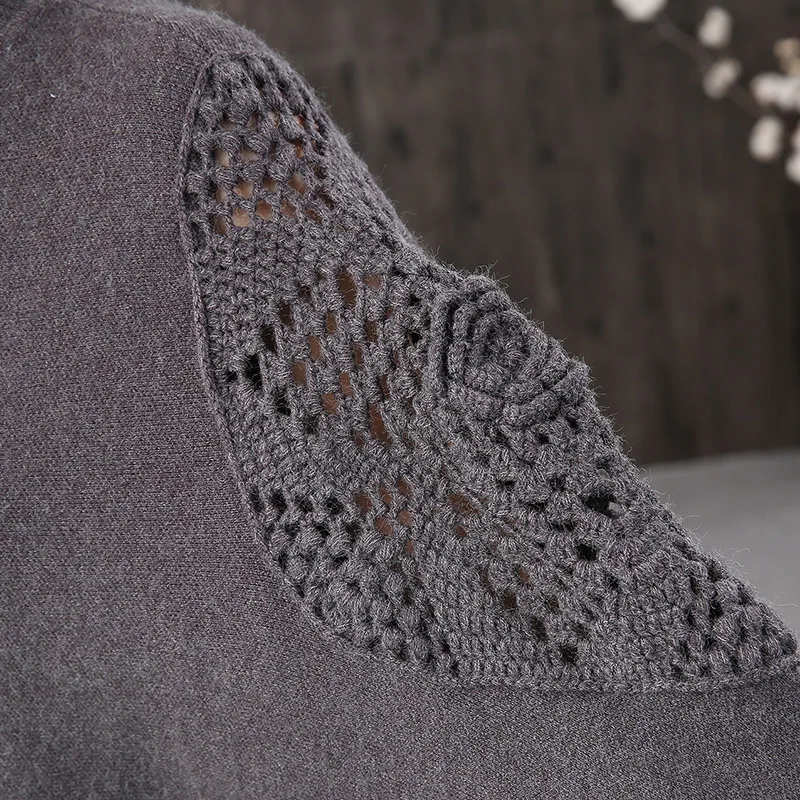 Women Sweater Autumn Winter Large size Knitting Hollow out Tops 2019 New Female Fashion Loose Casual Turtleneck | Женская одежда