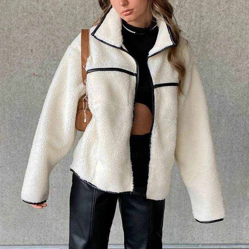 

Женская пуховая куртка, зимняя Теплая стеганая куртка из искусственного меха, Осень-Зима Плюшевые пальто, 2021