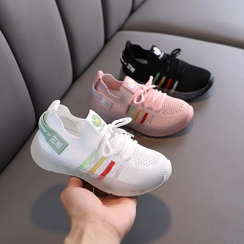 Детская обувь для девочек спортивная 2020 мальчиков с цветочками детей из дышащей