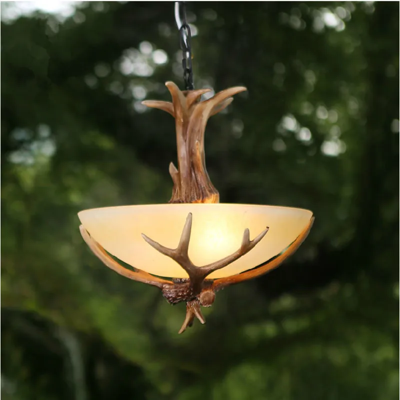 Люстра в форме рога оленя из смолы лампа для кофейни бара кухонного островка