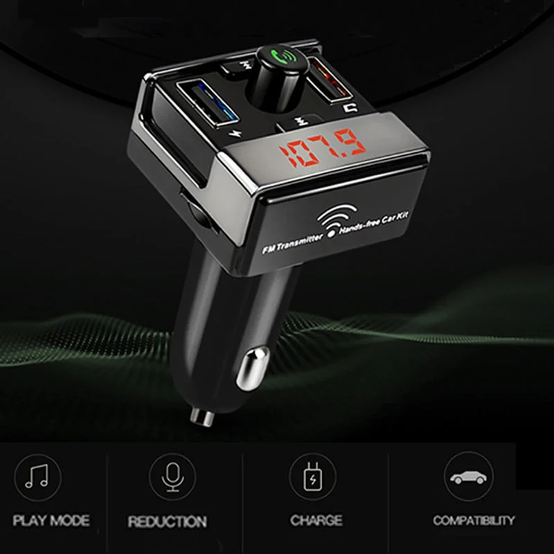 Беспроводной Bluetooth FM передатчик автомобильный комплект двойной USB зарядное