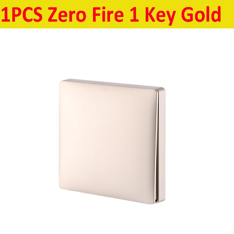 1PCS ZeroFire 1key AQara серебристый/Золотой беспроводной умный настенный выключатель одиночный/ноль огонь свет Swich приложение дистанционное управление Интеллектуальный связь умный переключатель - Цвет: 1PCS ZeroFire 1key