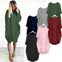 womens baggy casual top blouse ladies loose party shift pocket beautiful dress