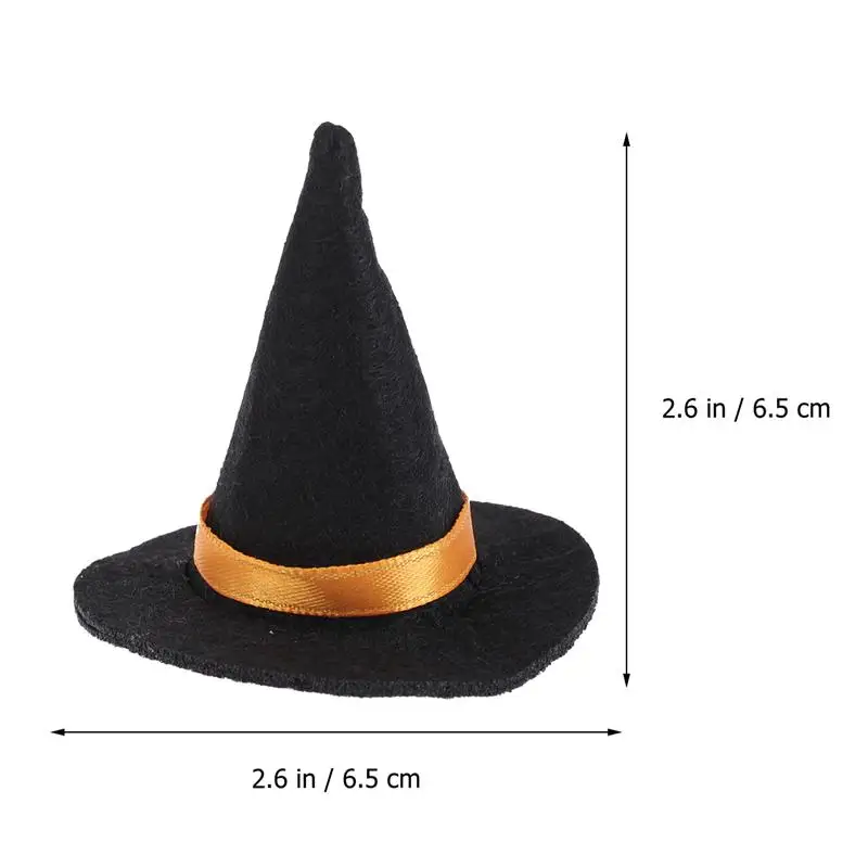 6pcs Mini Felt Witch Hats Handmade Wine Bottle Decor For Halloween DIY Hair Accessories Crafts Hat | Дом и сад