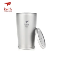 keith titanium beer cup double wall coffee mugs ultralight insulation drinkware 320ml for outdoor camping hiking travel ti3150