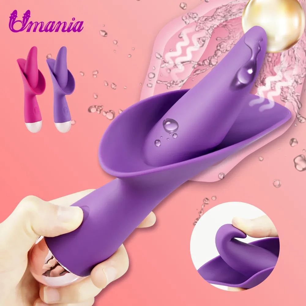 Фаллоимитатор вибратор 10 скоростей язык лизание Стимулятор клитора Вибраторы