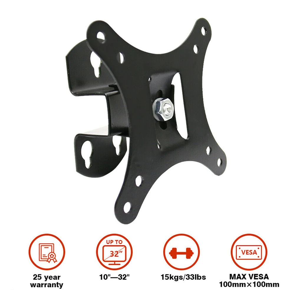 TV Wall Mount Home Durable Holder Bracket Swivel Universal Tilt Steel Black Easy Install Monitor Stand For Computers Adjustable |
