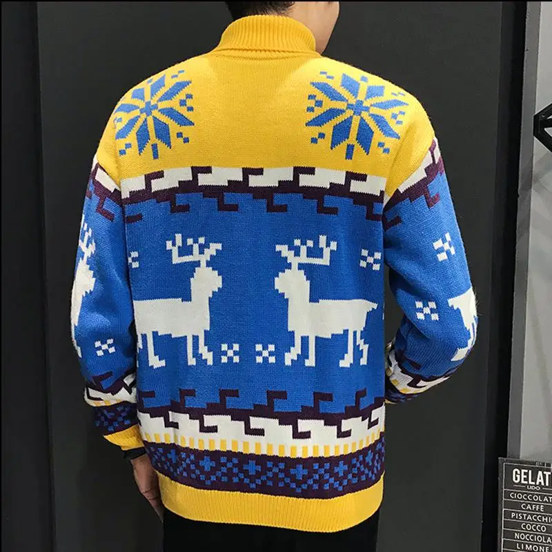 Модный осенне зимний свитер для мужчин Sika с рисунком оленя Ретро стиль и женщин