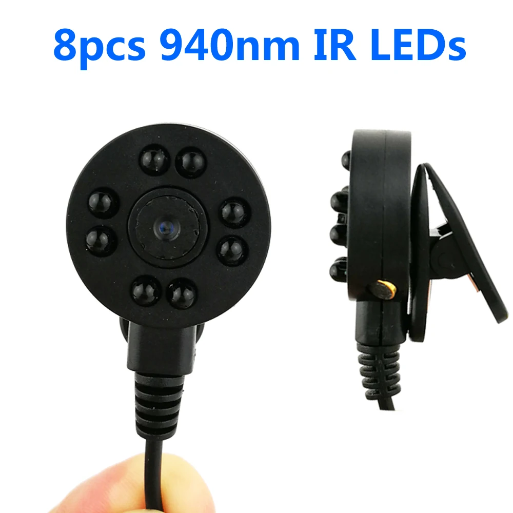 

Micro Mini Camera Analog Camera with 8PCS 940nm IR LEDs Night Vision indoor CCTV Video Audio Camera