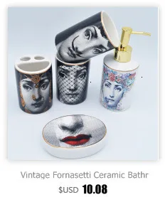 Винтаж Fornasetti аксессуары для ванной комнаты Набор керамическая чашка держатель для зубной щетки мыло диспенсер путешествия мыло держатель шампунь бутылка для ванны