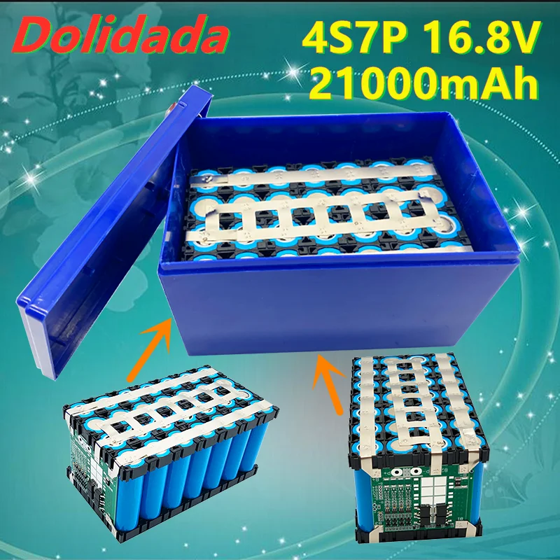 

Аккумулятор 16,8 в, 21ah 4S7P 14,8 V 16,8 V, подходит для ncr18650ga, с 30A BMS, инвертор высокой мощности литий-ионный, туристическая Автомобильная солнечная ба...