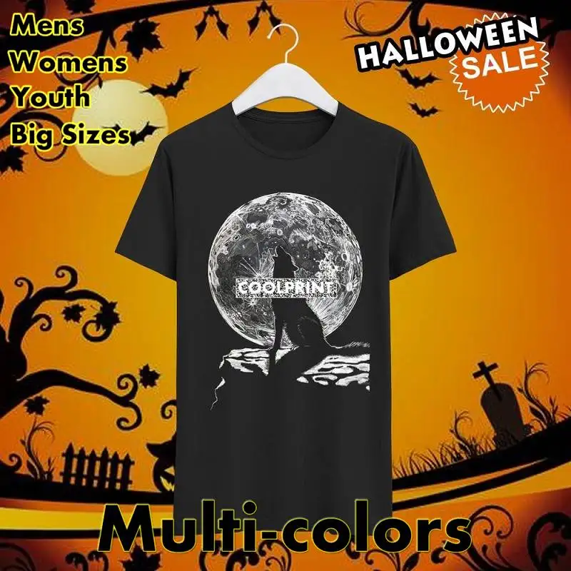 

Full Moon Werewolf Supernatural Horror Halloween Black T Shirts Oversized Mens Fashion Originality Graphic Shirts