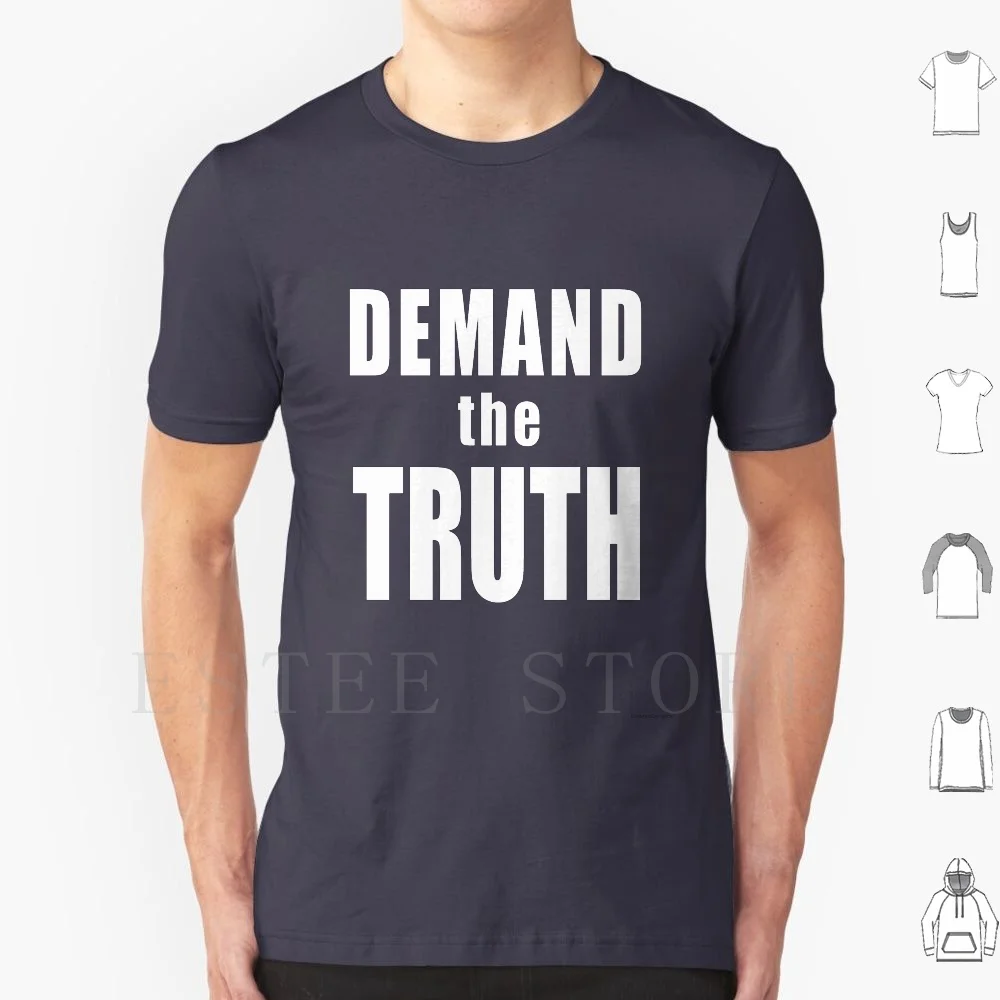 Мужская хлопковая футболка с надписью Demand The правда в толстых белых буквах 6Xl |