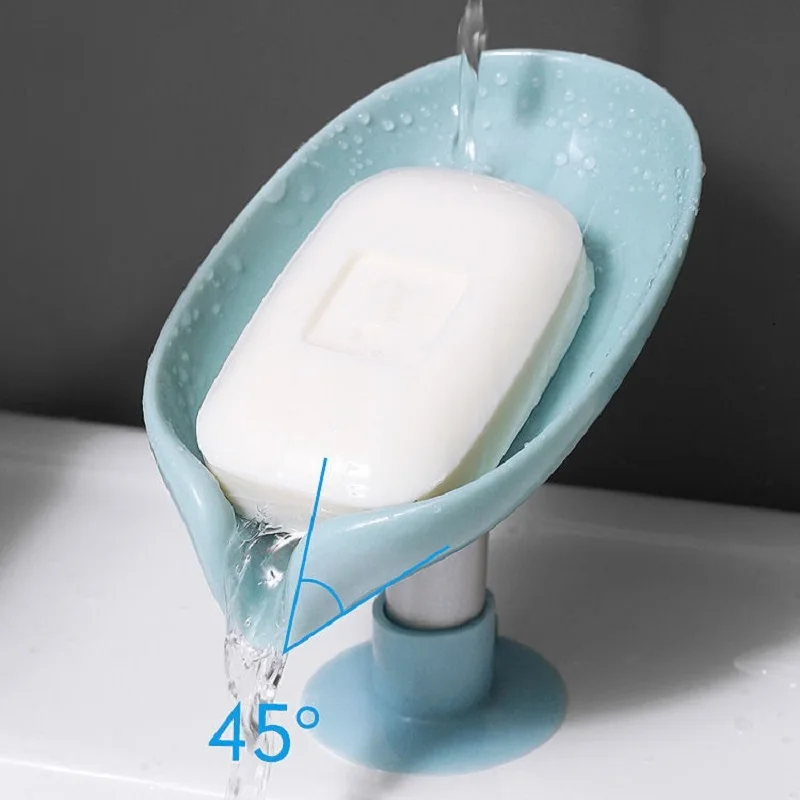 

Drain Leaf Shape Portable Soap Dishes Punch-Free Bathroom Accessories Toilet Laundry Soap Box Bathroom Supplies Tray Gadgets