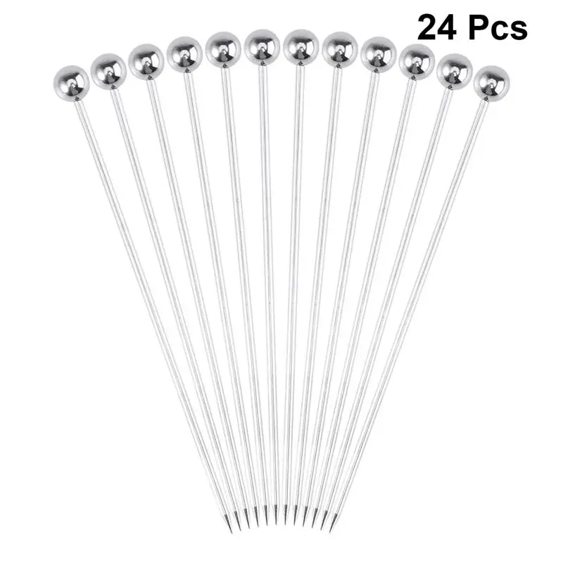 

Cocktail Picks Fruit Skewers Metal Sticks Stainless Steel Drink Stirrers Toothpicks Toothpick Martini Appetizers Decor Swizzle