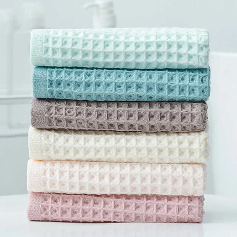 

100% Cotton Hand Towels for Adults Plaid Hand Towel Face Care Magic Bathroom Sport Waffle Towel 34x74cm