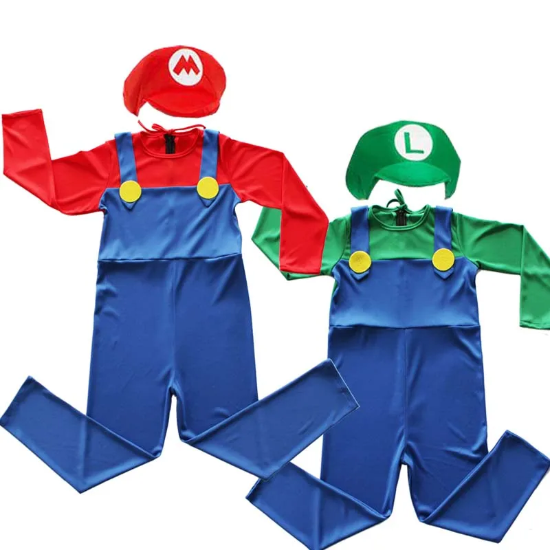 Детский костюм Супер Марио Луиджи Маскарадный Нарядное платье Костюм|Костюмы