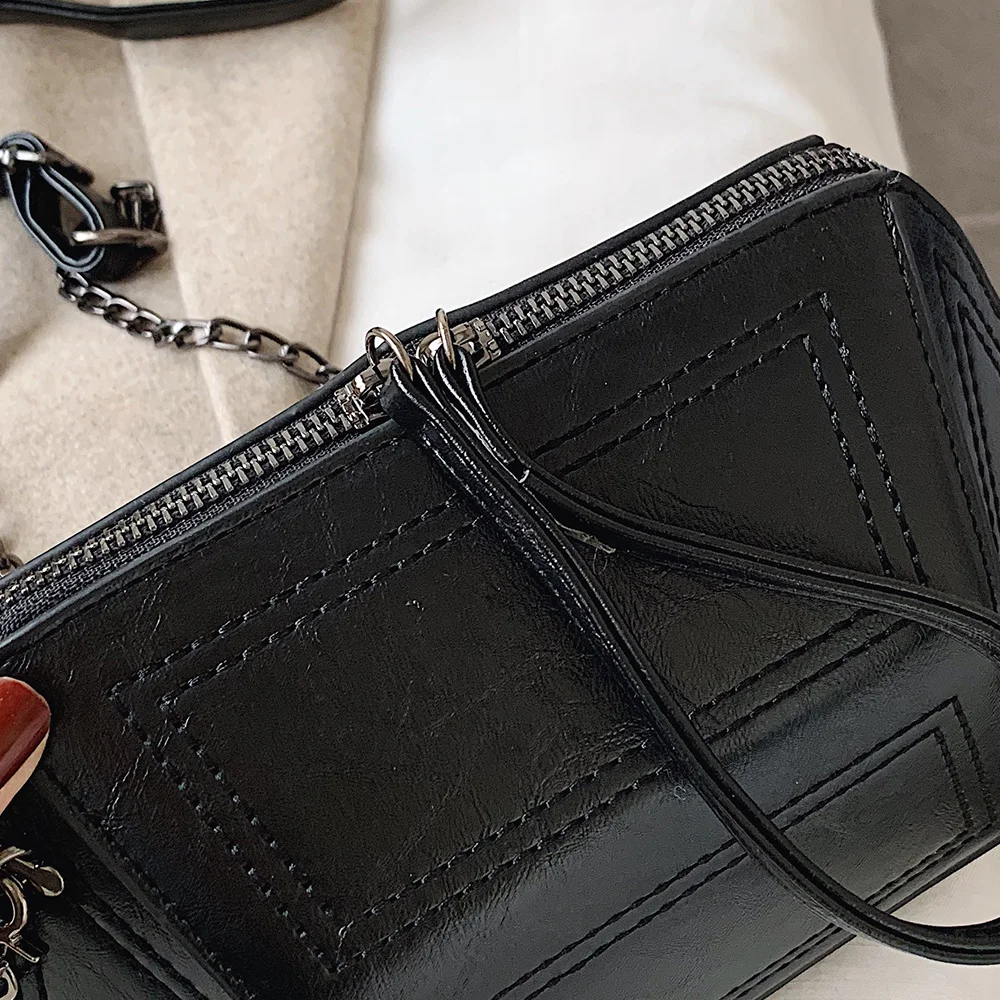 Vintage Burgundy Small Messenger Bag for Women Borsa Donna Chain Pu Leather Crossbody High Quality Clutch Female Sac | Багаж и сумки