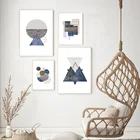 Современная Абстрактная Геометрическая треугольная круглая стена оформление дома Золотая фольга граффити мраморная Картина на холсте