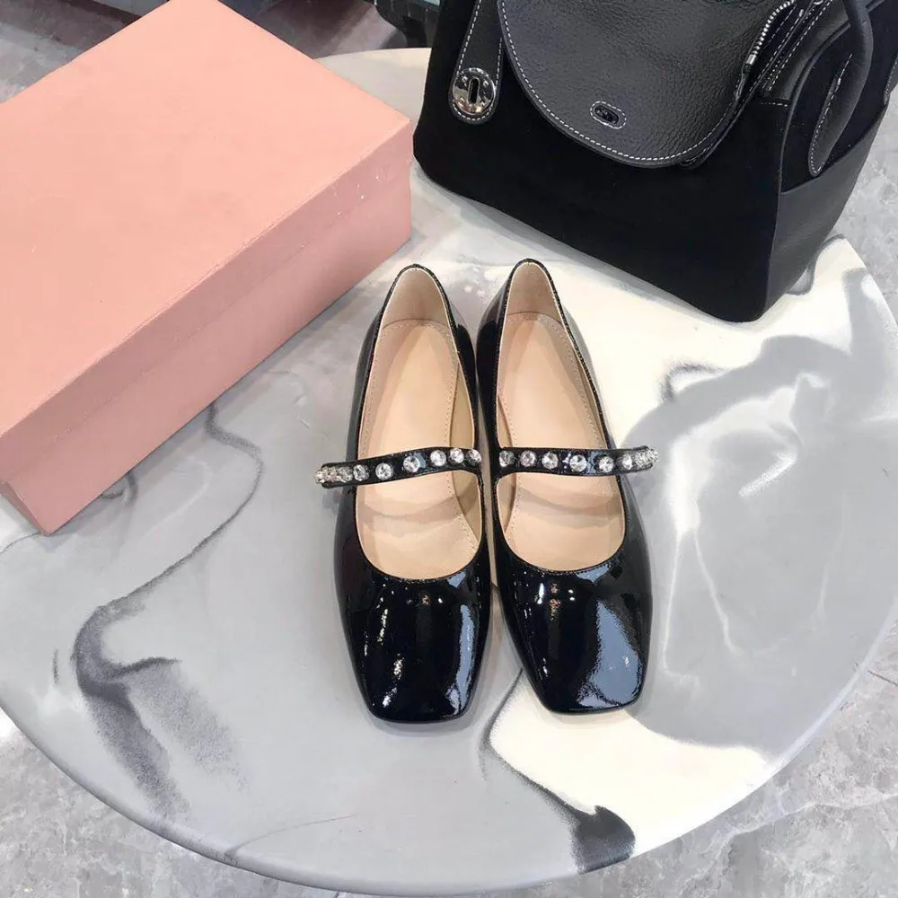 2019 г. женские туфли на высоком каблуке с квадратным носком стразы модная женская