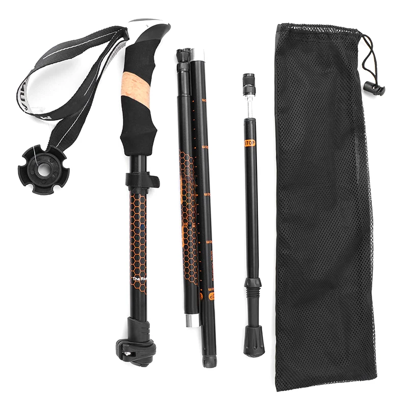

Walking Sticks High-Strength 4-Section Telescopic Folding Short Trekking Pole EVA Outdoor Sticks HA