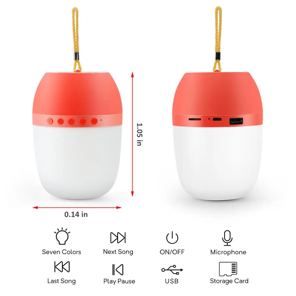 Мини беспроводной Bluetooth динамик портативный светодиодный свет Музыка MP3 Громкий