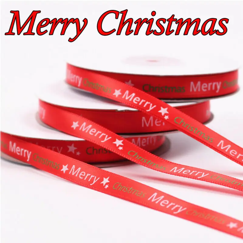 Красная рождественская лента для упаковки подарков на Рождество украшение