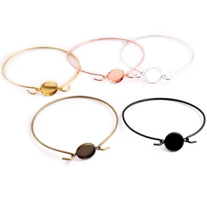 Высокое качество, 2 шт., 12 мм, черный, серебристый, позолоченный, 5 цветов, браслет ручной работы, базовый браслет, пустые результаты, настройка кабошона, Камея