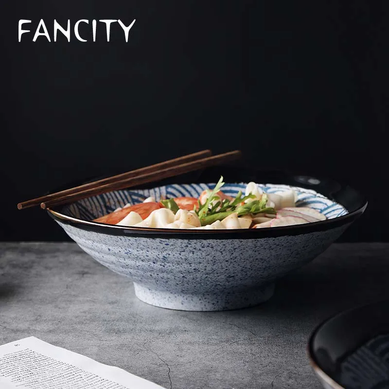 FANCITYJapanese style sea wave hat креативная большая миска для лапши домашняя Ретро