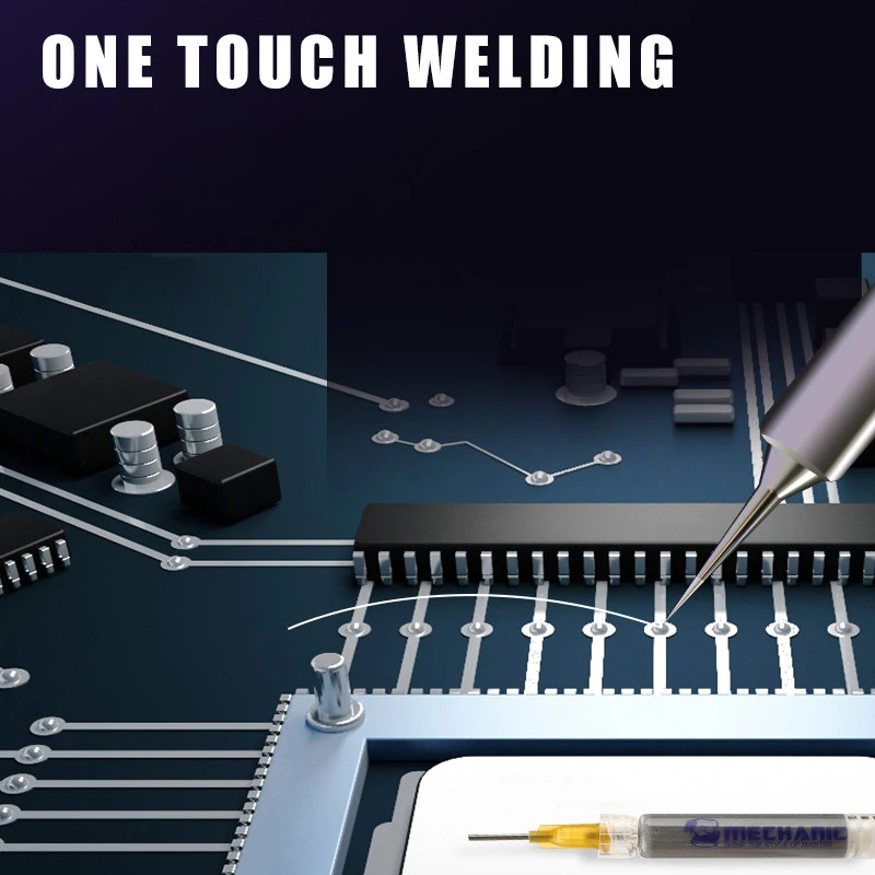 MECHANIC 3ML Jump Wire Specific Solder Paste Low Temperature 138℃ Tin for iPhone PCB BGA Rework Tool With 3 Needle | Инструменты