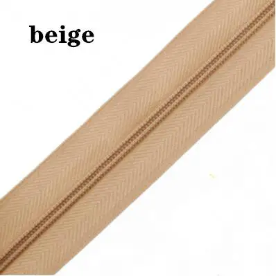 BEIGE 5 м длинная молния нейлон 3# пододеяльник подушка одеяло невидимая молния двойная молния черный и белый - Цвет: BEIGE