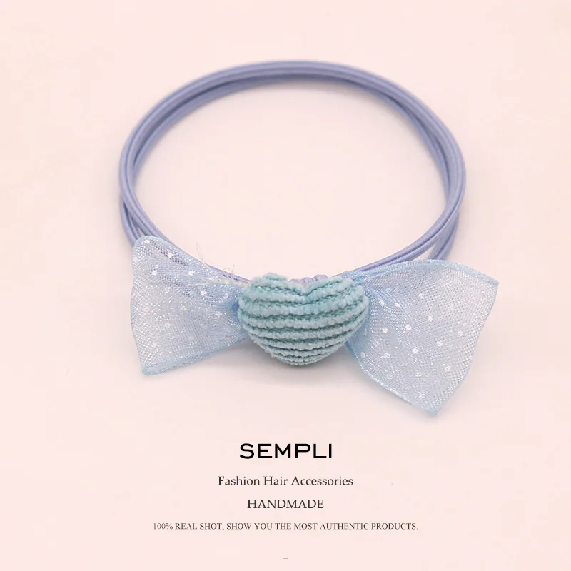 Эластичные резинки для волос Sempli высокоэластичные с сердечками женщин детей