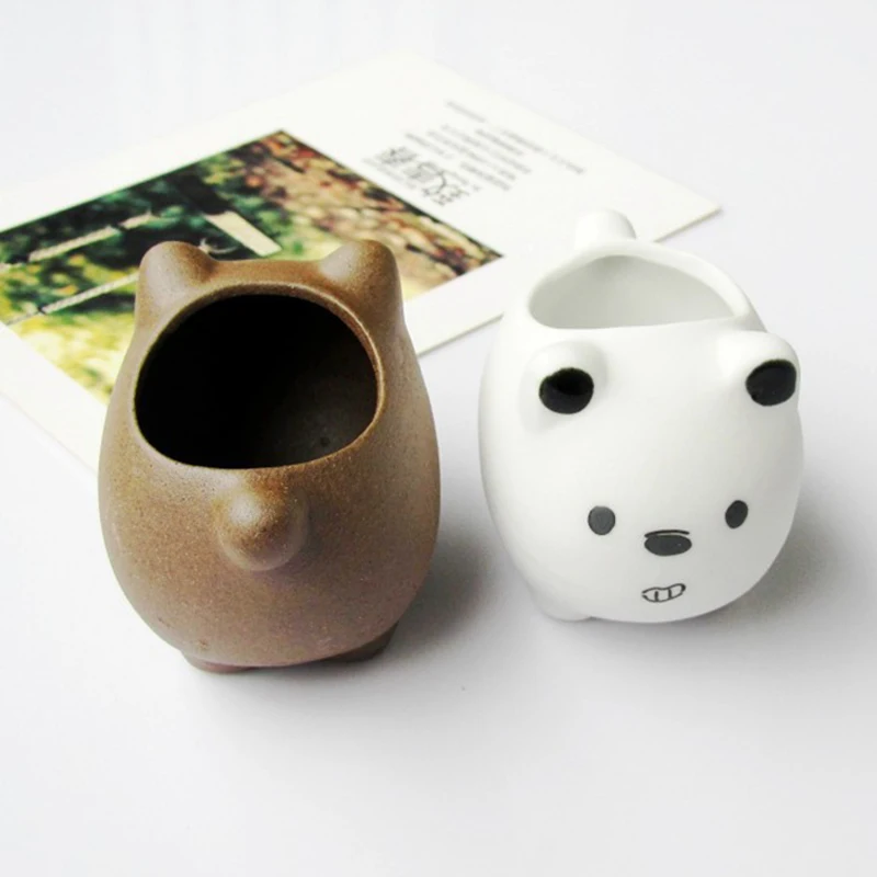 Цветочный горшок милая мультяшная раковина для большого пальца суккуленты