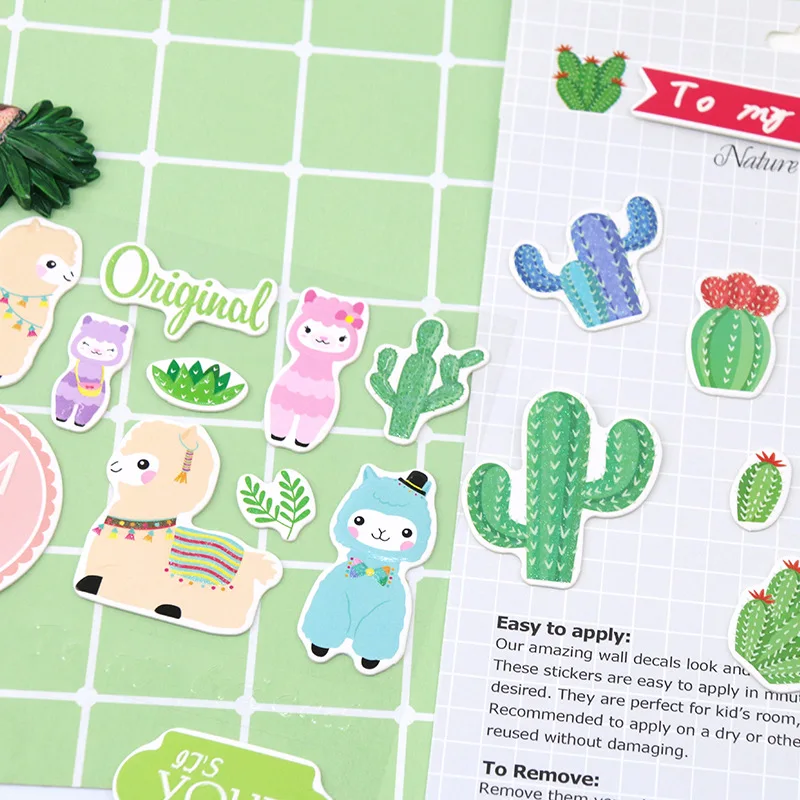 Кактус Альпака Декоративные Канцелярские наклейки для скрапбукинга сделай сам