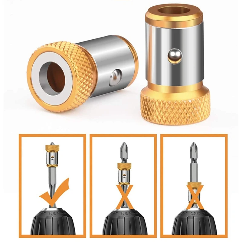 

6 Pcs Magnetic Screw Ring Bit Magnetizer Ring Metal Magnetizer Screw Removable for 1/4 Inch/ 6.35 mm Hex Screwdriver