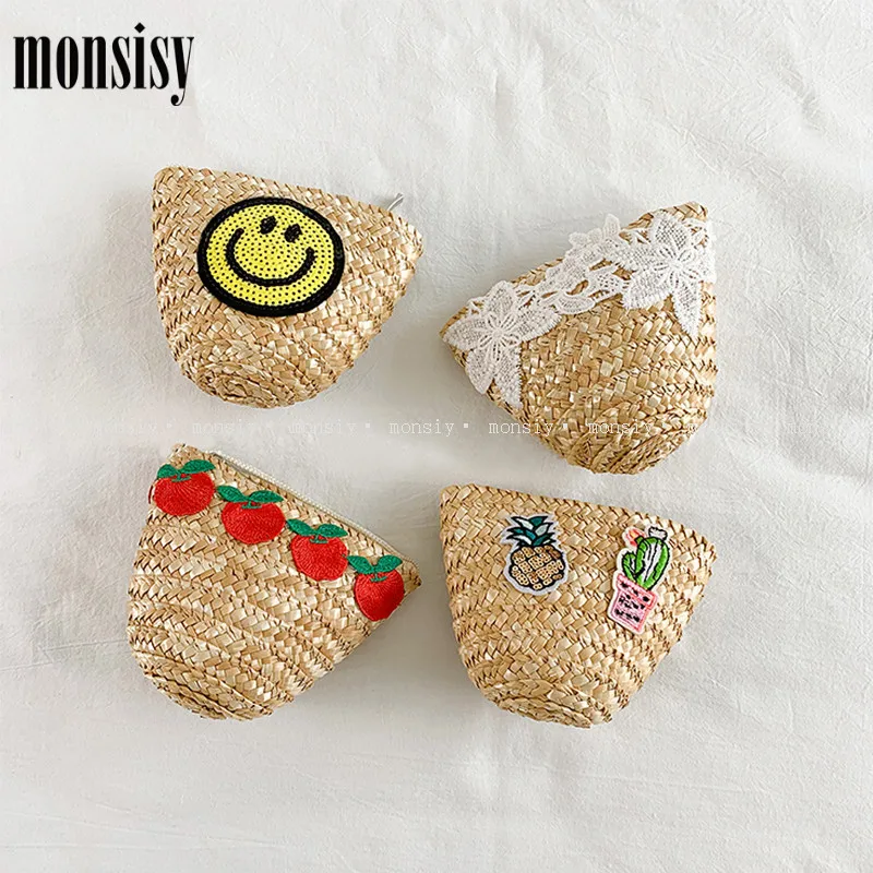 Monsisy новая пляжная сумка для девочек соломенная сумочка из ротанга Детские