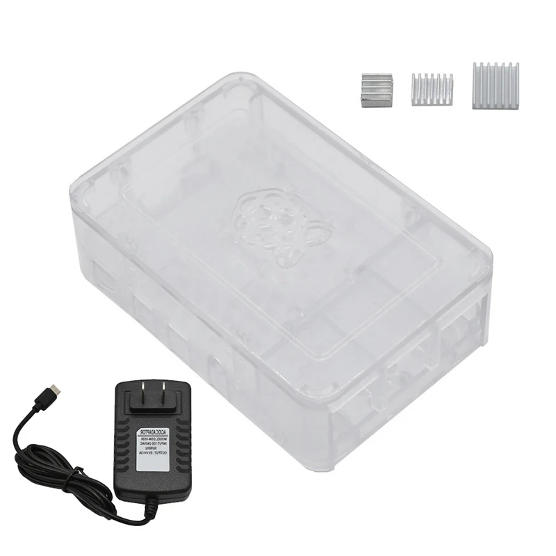 Для Raspberry Pi 4 Модель B ABS чехол 2G RAM DIY Kit с радиатором 5V 3A адаптер питания для PI (вилка