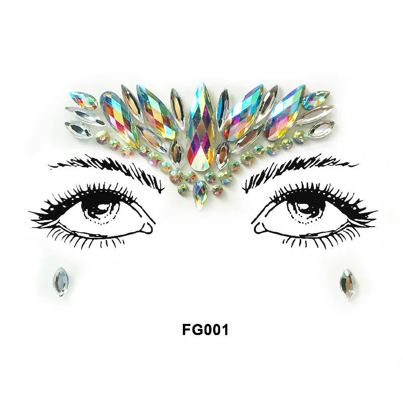 Красочные Кристальные наклейки для лица s женщин маскарадное Ювелирное